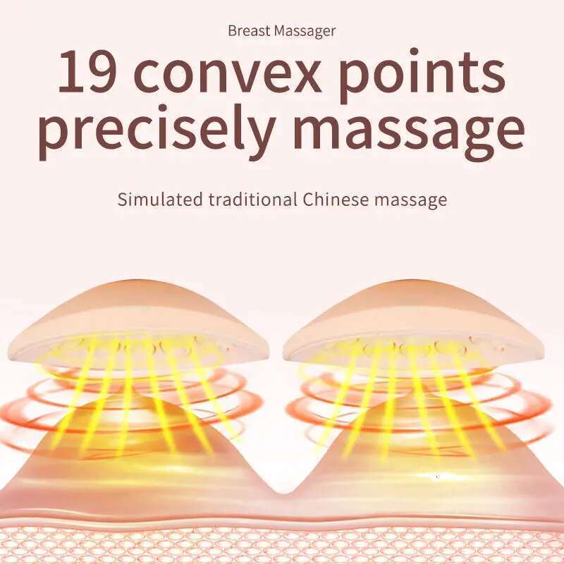 Enlargement Lifting Anti Sagging Hot Compress USB Rechargeable Wireless Electric Breast Massager