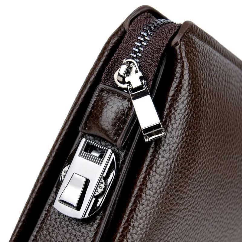 New Mens clutch purse High end PU Long Wallet Large Capacity Multi Card Slot Wrist Bag Password Anti theft Phone Bag H2511071