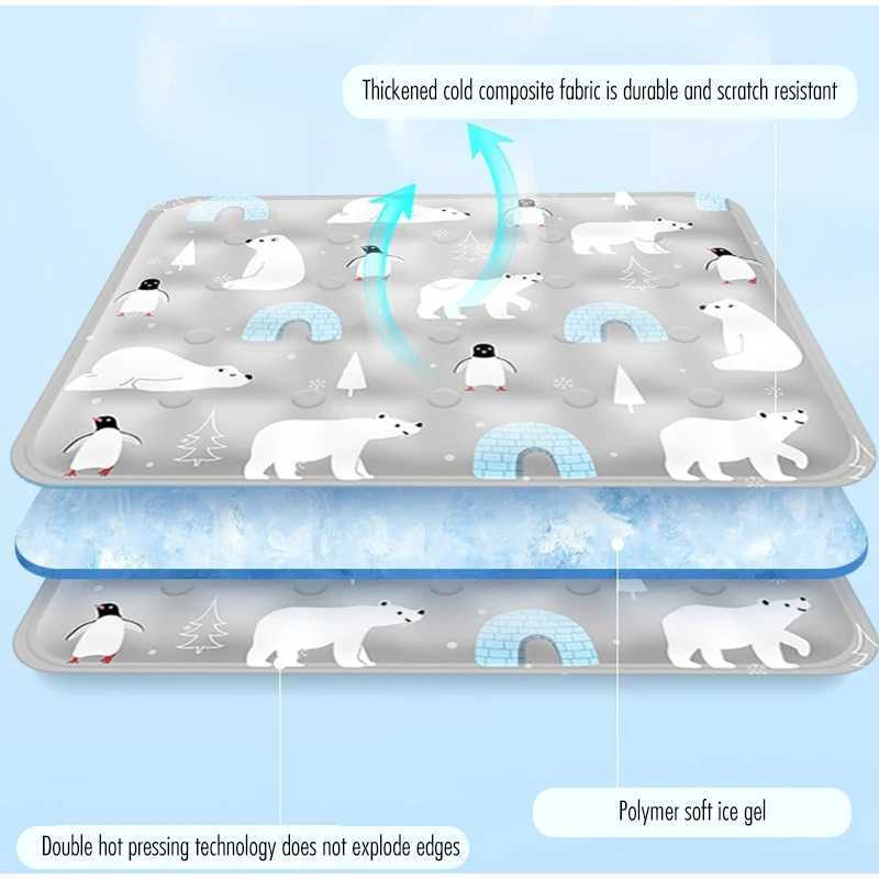 Cat dog pet cooling pad breathable and comfortable ice for summer silk pet ice pad portable dog house for washing Y250407