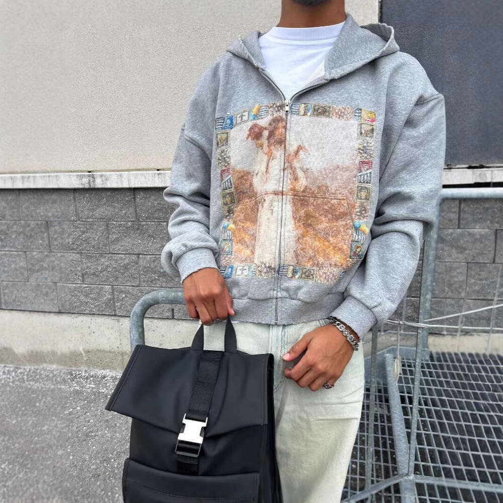American style new fashionable 3D printed men's and women's casual pullover Catholic loose hoodie sweatshirt
