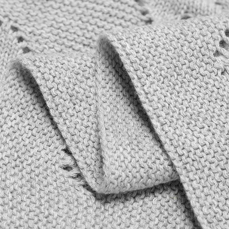 Baby Cotton Blankets Knitted born Boys Girls Stroller Nursery Bedding Cradle Quilt 100*80cm Infant Swaddle Wrap Crib Cellular 250408