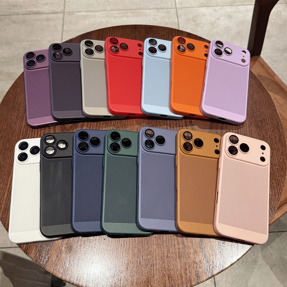 Cooling Mesh Solid Color Phone Case Compatible with iPhone 17/16 Personalized Protective Cover iPhone 15/14 Pro