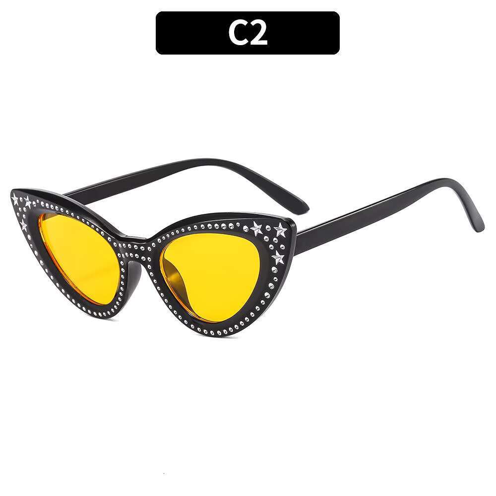 Aodun Vintage Style Five Pointed Star Dia Cat Eye Sunglasses
