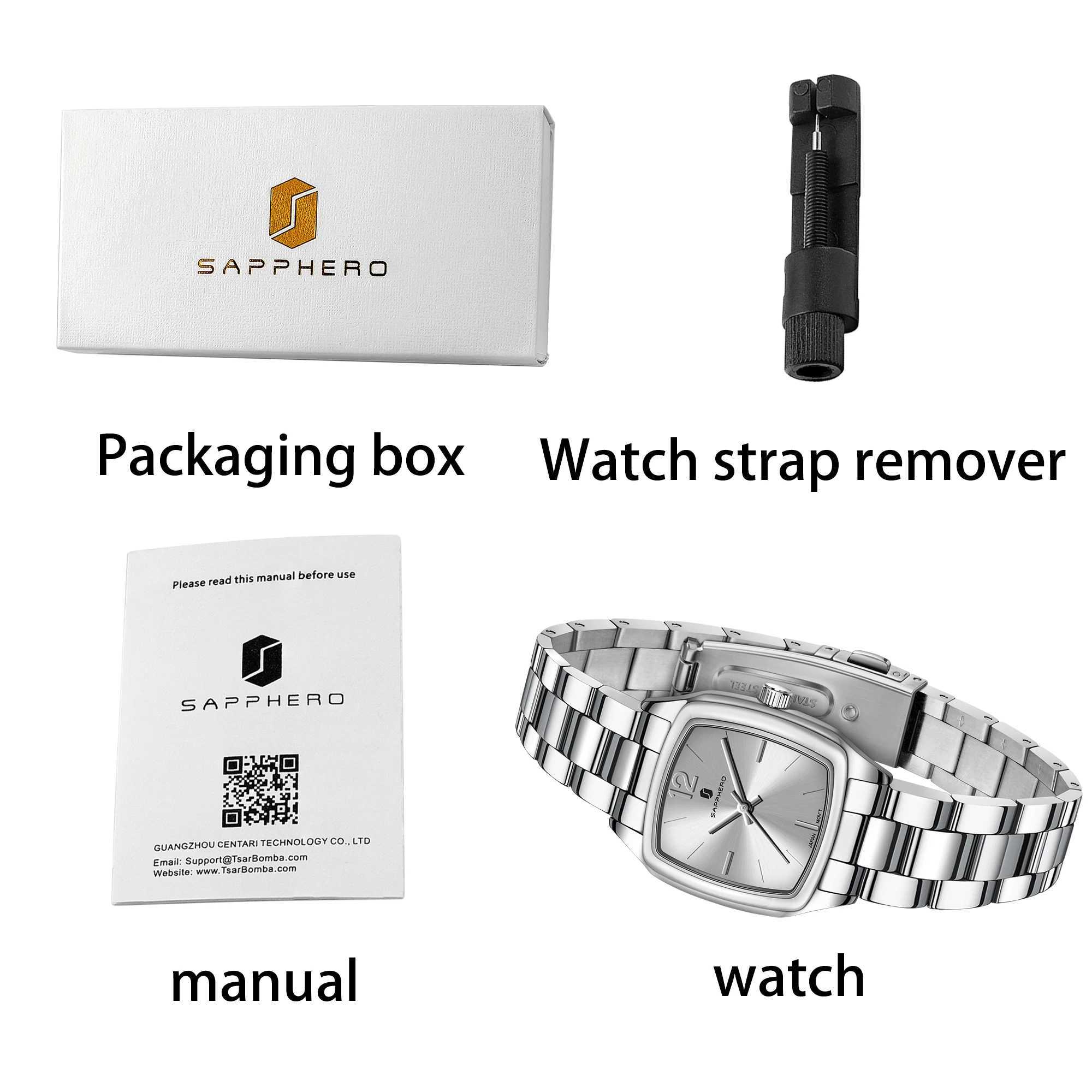 SAPPHERO Elegant Womens Watch Fashion Womens Watch Retro Womens Watch Silver Stainless Steel Quartz WatchT250408