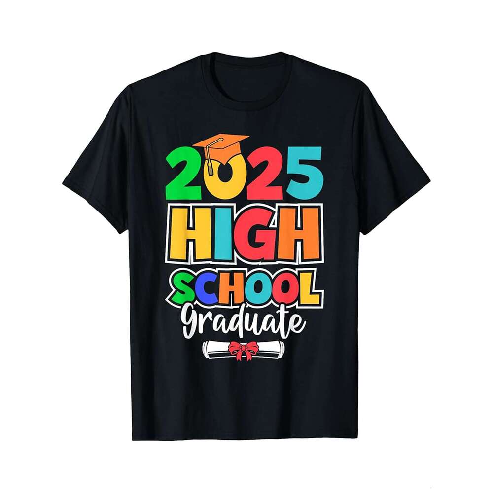 Designer T shirt 2025 Graduate Class of 2025 Senior High School Graduation - 220g Tshits