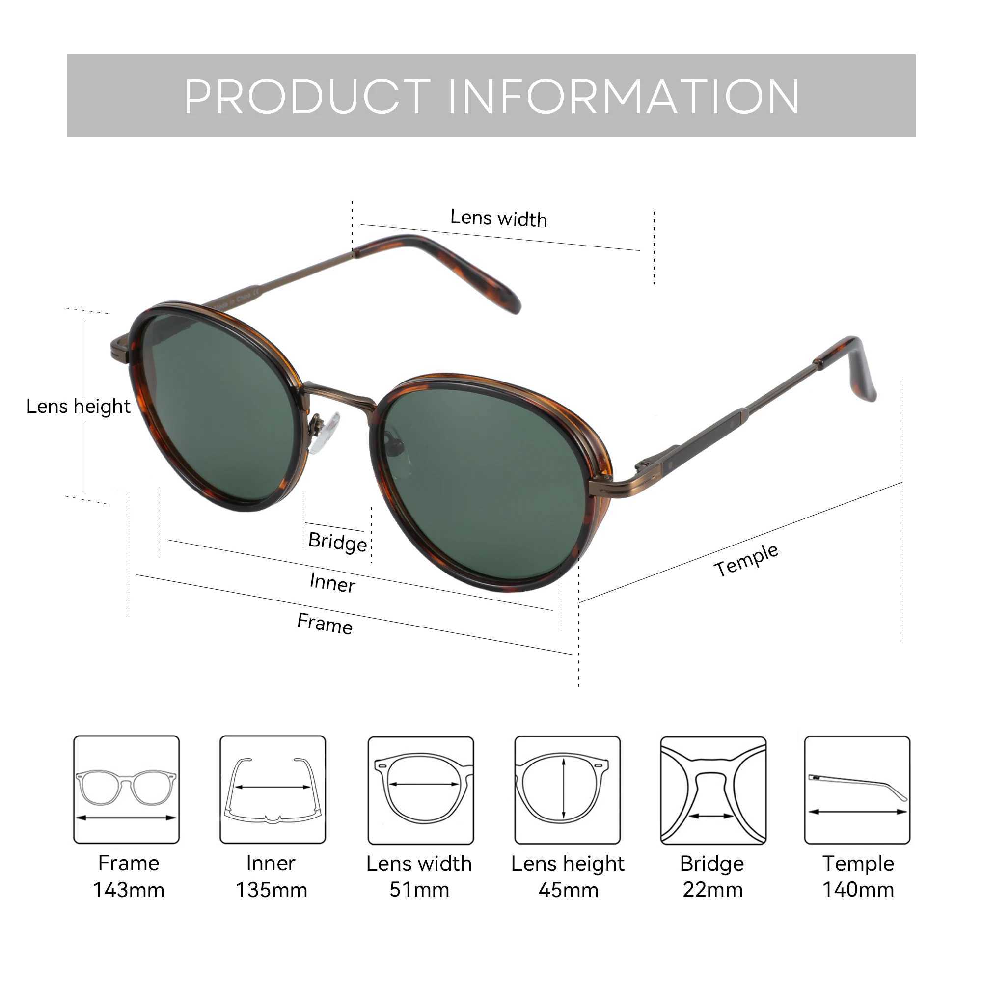 ZENOTTIC Steampunk Sunglasses Round Polarized Mirror(01 color) Sun Glasses for Women Men Vintage shades UV400C250411