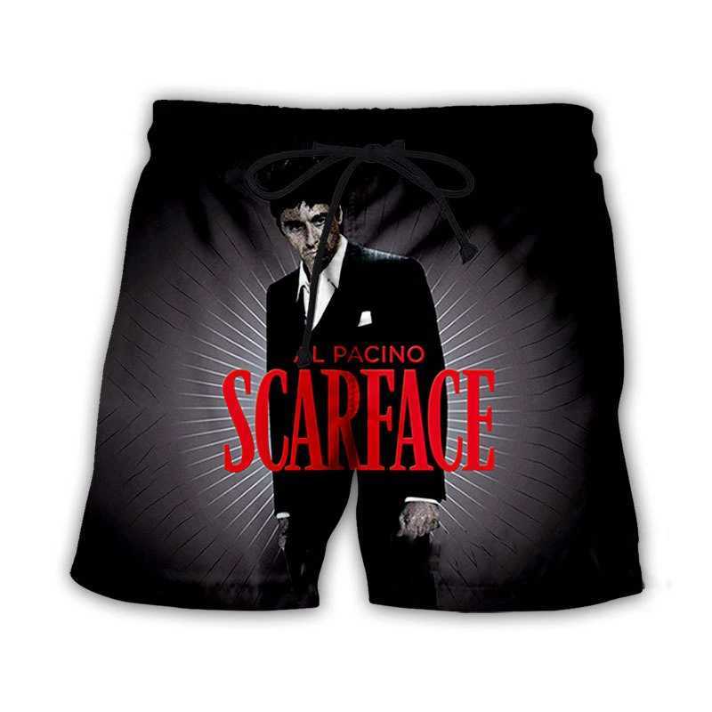 Scarface Classic Movie 3D Printed Beach Shorts Mens Fashion Oversized Surfboard Sports Pants Swimsuit Trunks Childrens ClothingXJ250407