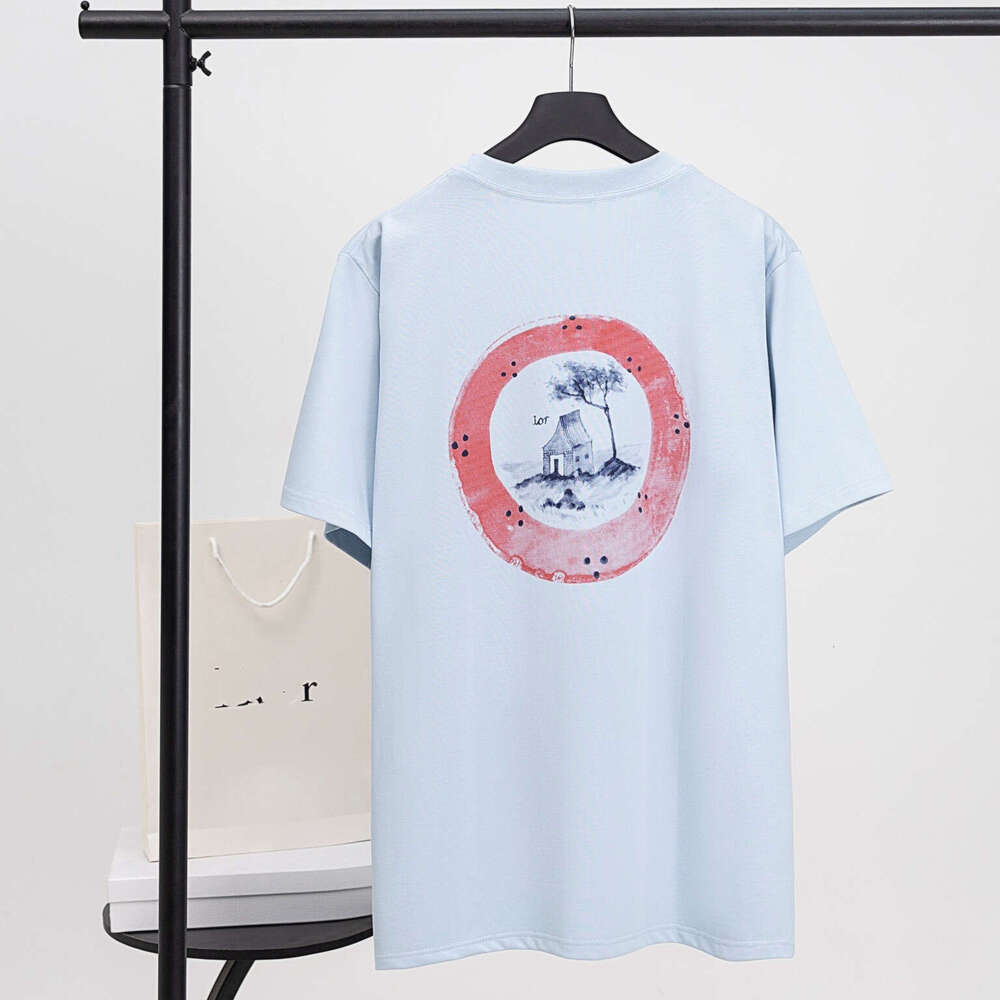 Casual T-Shirt High Version DO Dijia 2025 New Dreamy Cabin And Dynamic Tree Shadow Print Casual Loose Short Sleeved T-Shirt