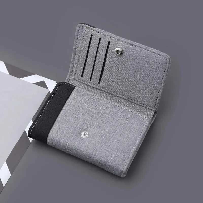Canvas Men Wallet Black/blue/gray Card Holder Wallet Male Money Bag ID Photo Bank Holder Short Purse Card Case Bag H2511071
