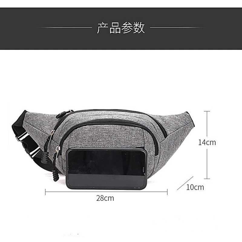 Mens corset bag waterproof outdoor sports bag canvas bag Korean waist bag Fanny bag cross body mens banana bag Z250407