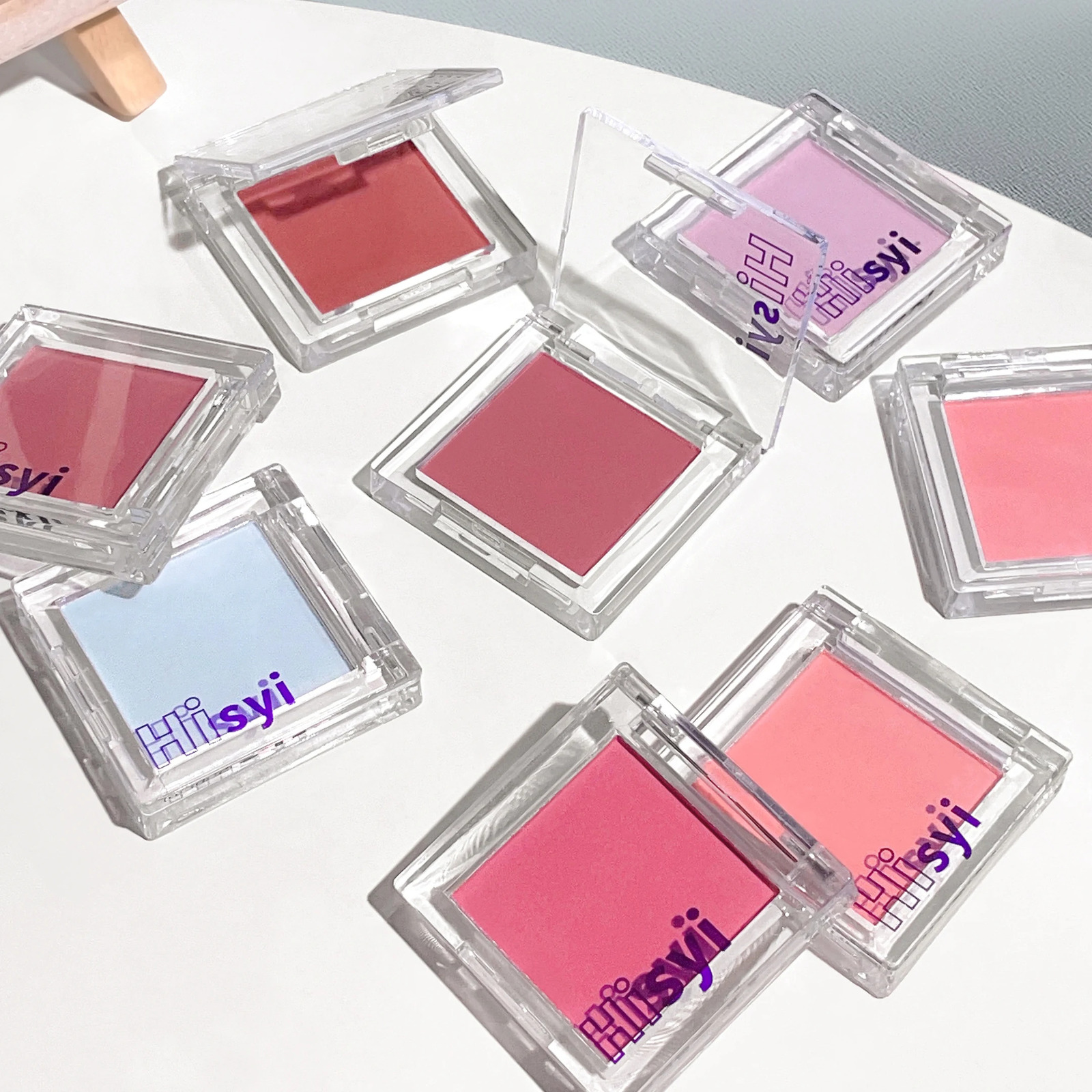 Six color monochrome powder blusher matte makeup highlight young natural peach pink blue purple 250325