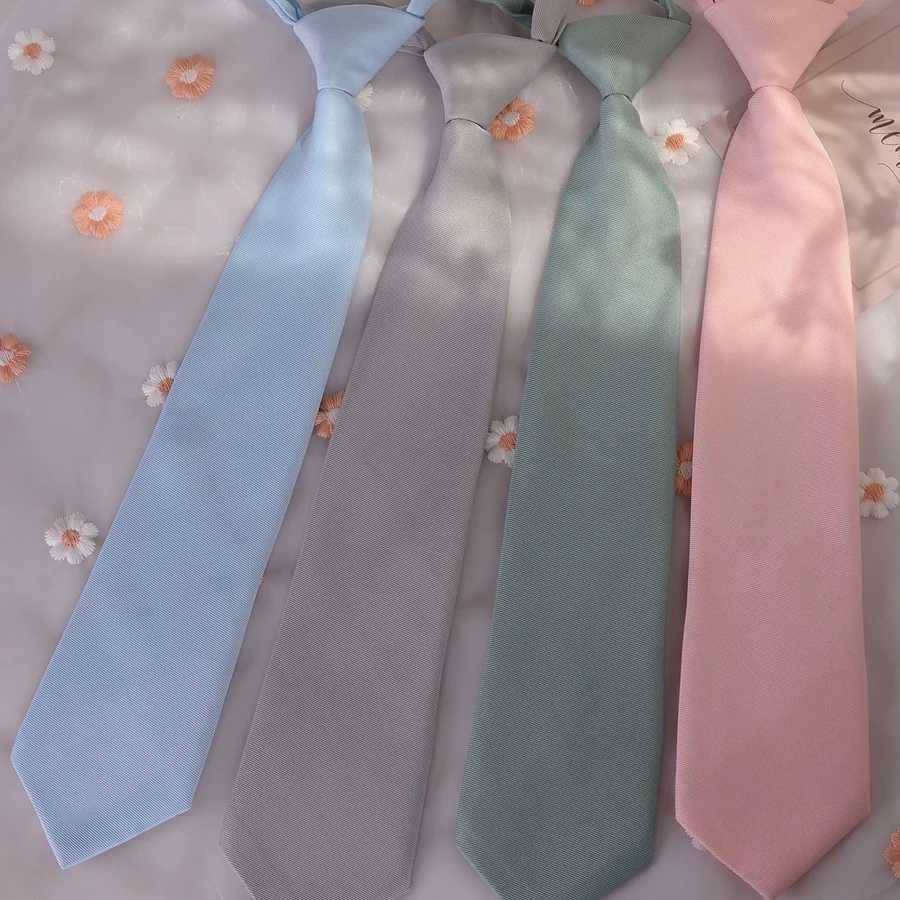 Fashion Uniform JK Ties Solid Brown White Neckties College Student Shirt Suit Neckwear Preppy Chic Short Neck Tie Lazy-tie X250407