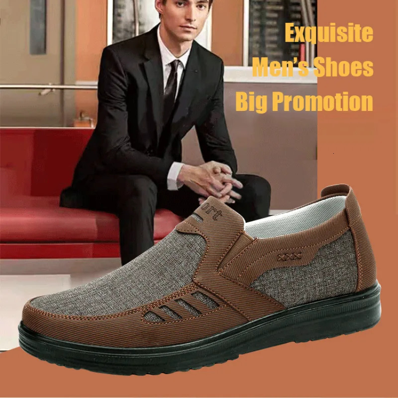 Mens Canvas Slip On Loafer Orthopedic Pain Relief Breathable Soft Sole Flats Shoes Outdoor Lightweight Non-slip Walking Shoes 251107