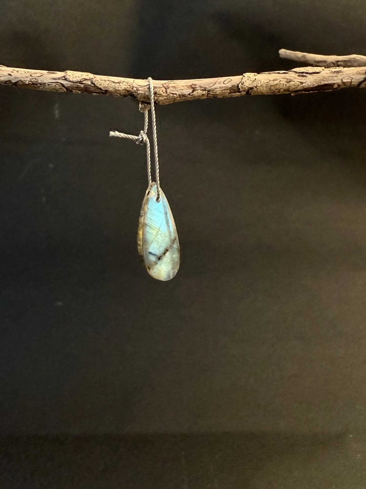 Natural Stone Labradorite Water Drop Earrings - DIY Handmade Jewelry 25104mm 3gC250407