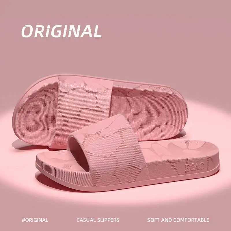 Womens household slippers simple weight wear-resistant indoor/outdoor shoes EVA N-Slip summer pink flip flopsXJ250407