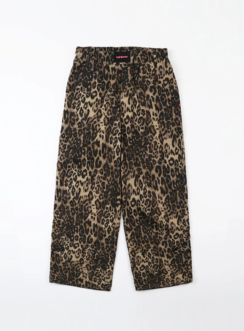 Badblood leopard print fashionable retro loose casual pants suitable for spring and autumn 250407
