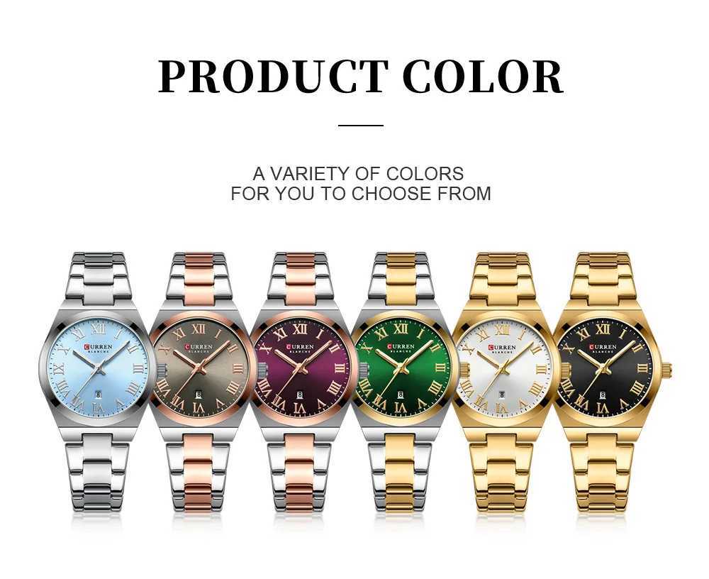 Curren 9095 Womens Watch Simple Roman Dial Bracelet Purple Quartz Watch Womens Fashion Brand relojes para damasT250408