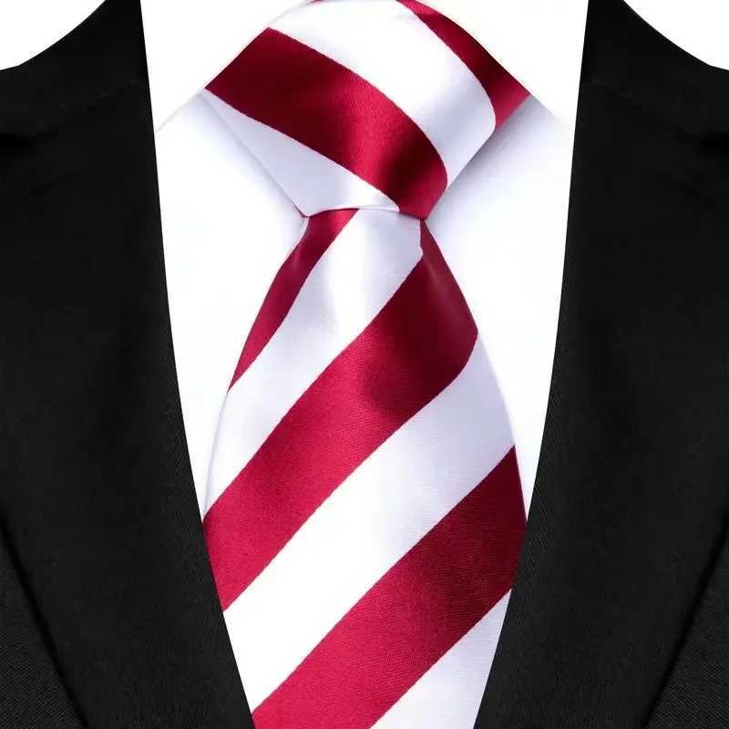 Luxury 8CM Mens Necktie Red Color Solid Stripes Paisley Ties For Man Gro Jacquard Woven Neck Tie For Business Wedding Party X250407