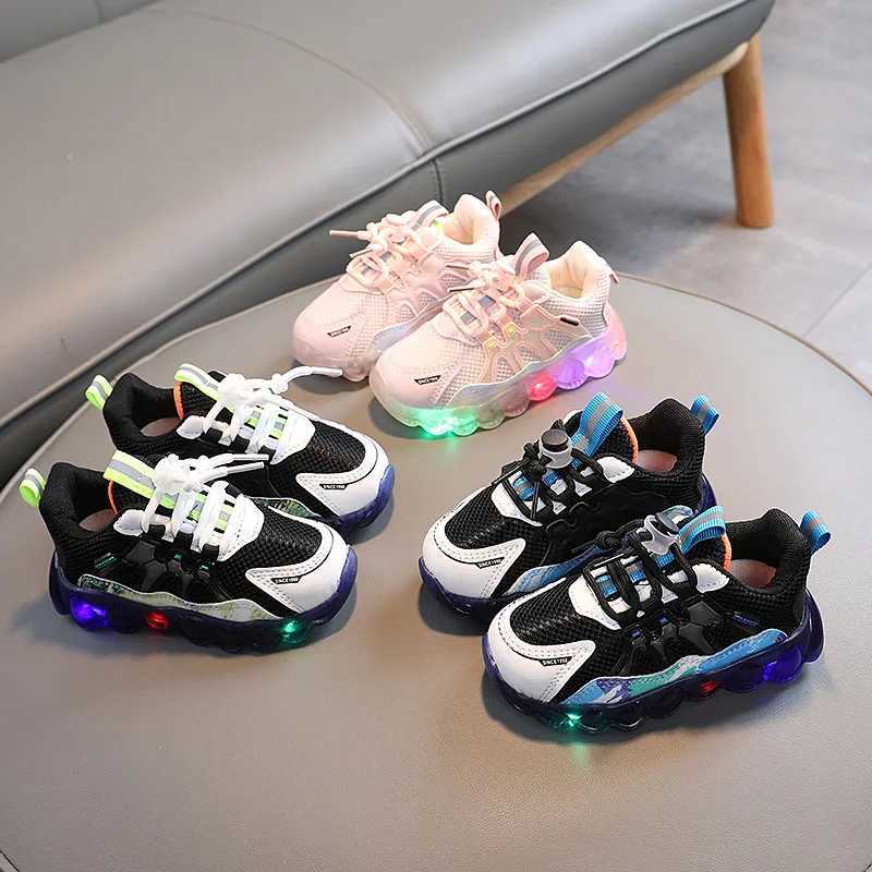 Childrens running shoes mesh breathable casual sports shoes childrens lightweight sports shoes boys and girls anti slip outdoor W250407