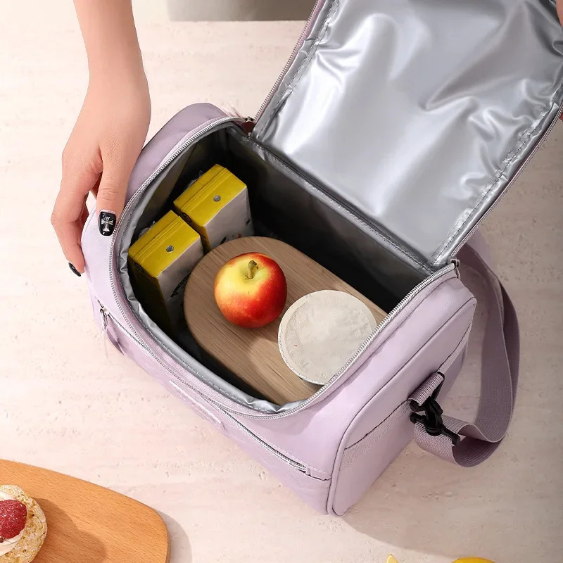 womens shoulder insulation bag ice pack bento large capacity thick food refrigeration student lunch box 250401
