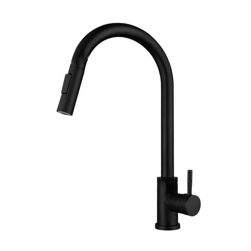 Bed nickel kitchen faucet single hole Pl outlet nozzle kitchen sink mixer faucet nozzle Chre/black mixer faucet Y250407
