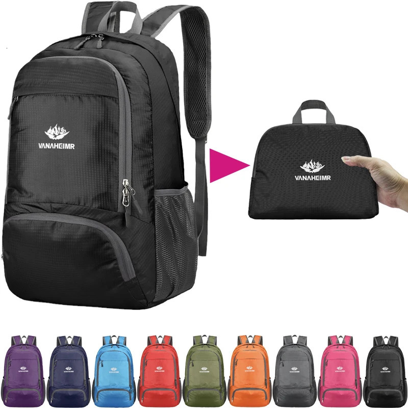 23L Packable Backpack Foldable Ultra Light Outdoor Duffle Bag Big Folding Knapsack Hiking Travel Rucksack Mountaineering Daypack 250407
