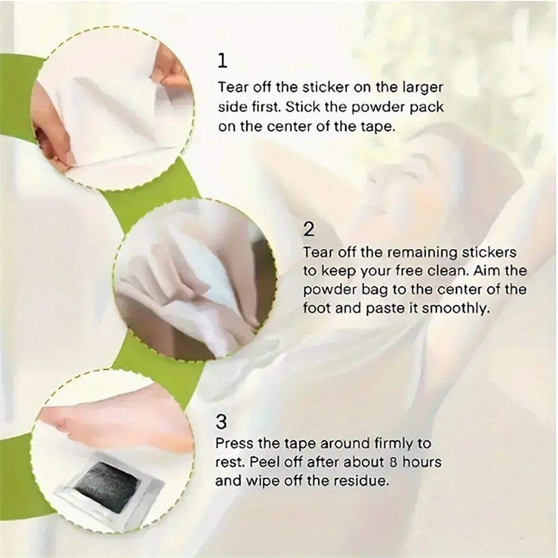 50 Adhesive Foot Pads Natural Bamboo Powder for Deep Cleaning Moisturizing Relaxation After 250407