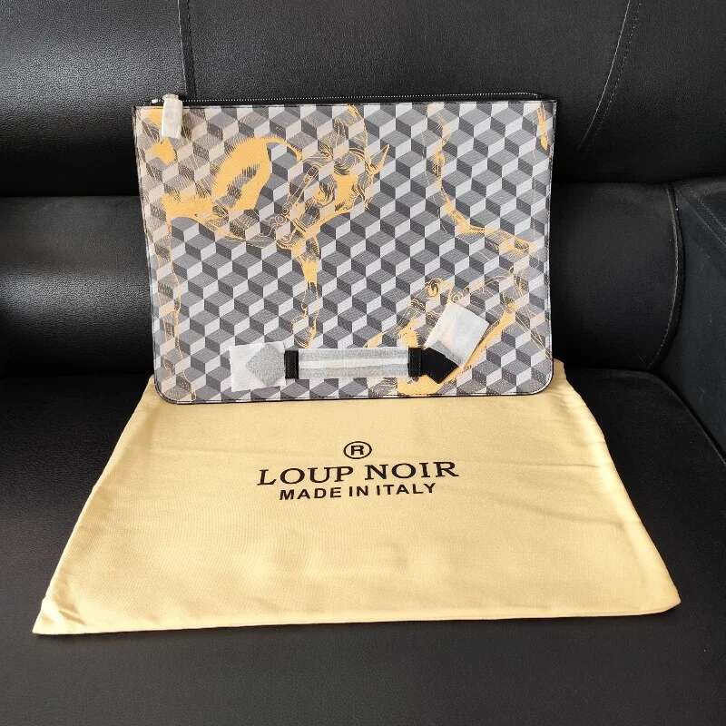 LOUP Clutch Bags Women Men Envelope Package Documents Leather High Quality Casual Handbag NOIR Bag