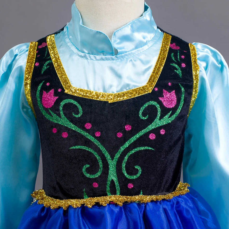 Disney Anna costume girl princess dress with Cpae childrens role-playing Anna LED lit costume Snow Queen 2nd birthday party fancy dress X250408