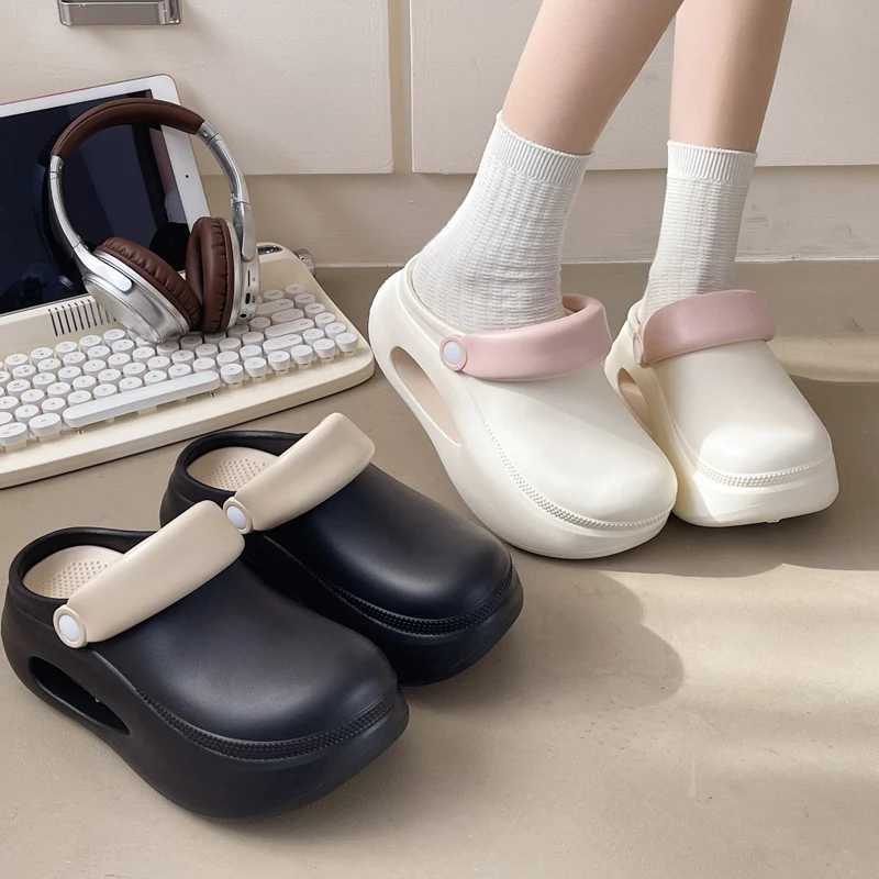 New Arrival 7cm Thick Bottom Soft EVA Garden Watch Womens Waterproof Comfortable Platform Mule Sandals Womens Outdoor Beach Hole Skating Shoes T250407