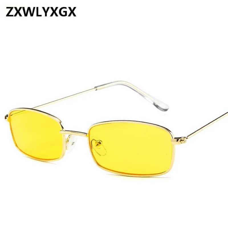 ZXWLYXG 2025 New Small Rectangular Sunglasses Womens Retro Brand Designer Red Sunglasses Womens Neutral Edition W250408