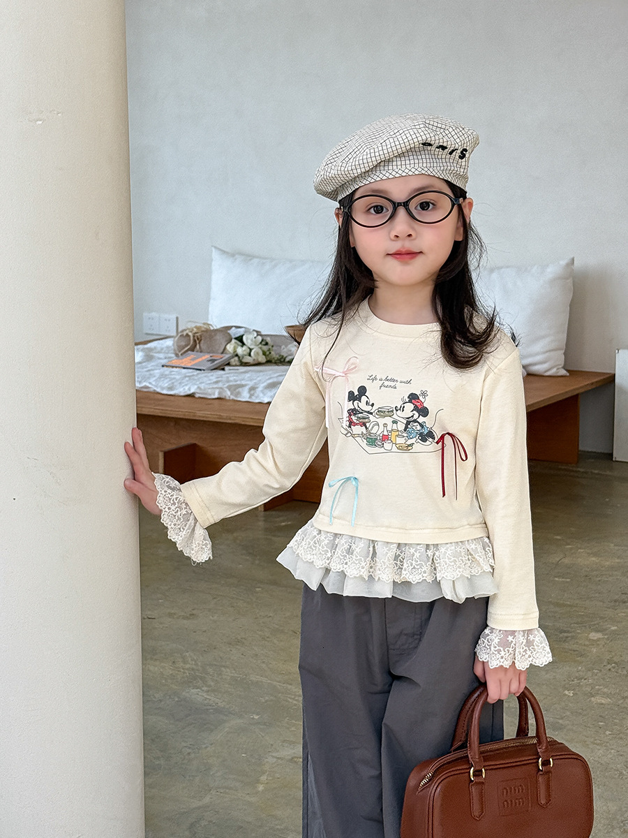 Ddmyshoesvip Clothing Girls Long Sleeve T Shirt Spring New Children S Korean Cartoon Casual Top Baby Clothes