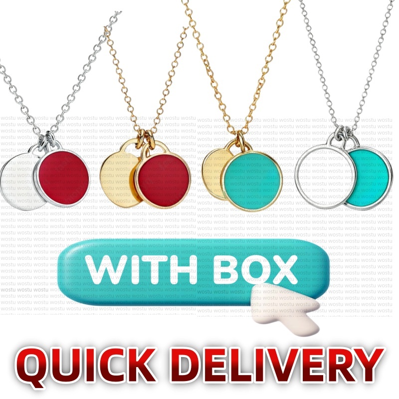Heart pendant Necklace with Blue box designer necklaces High quality red Heart necklace for women 925 silver rose gold beads chains Luxury jewelry Christmas gifts