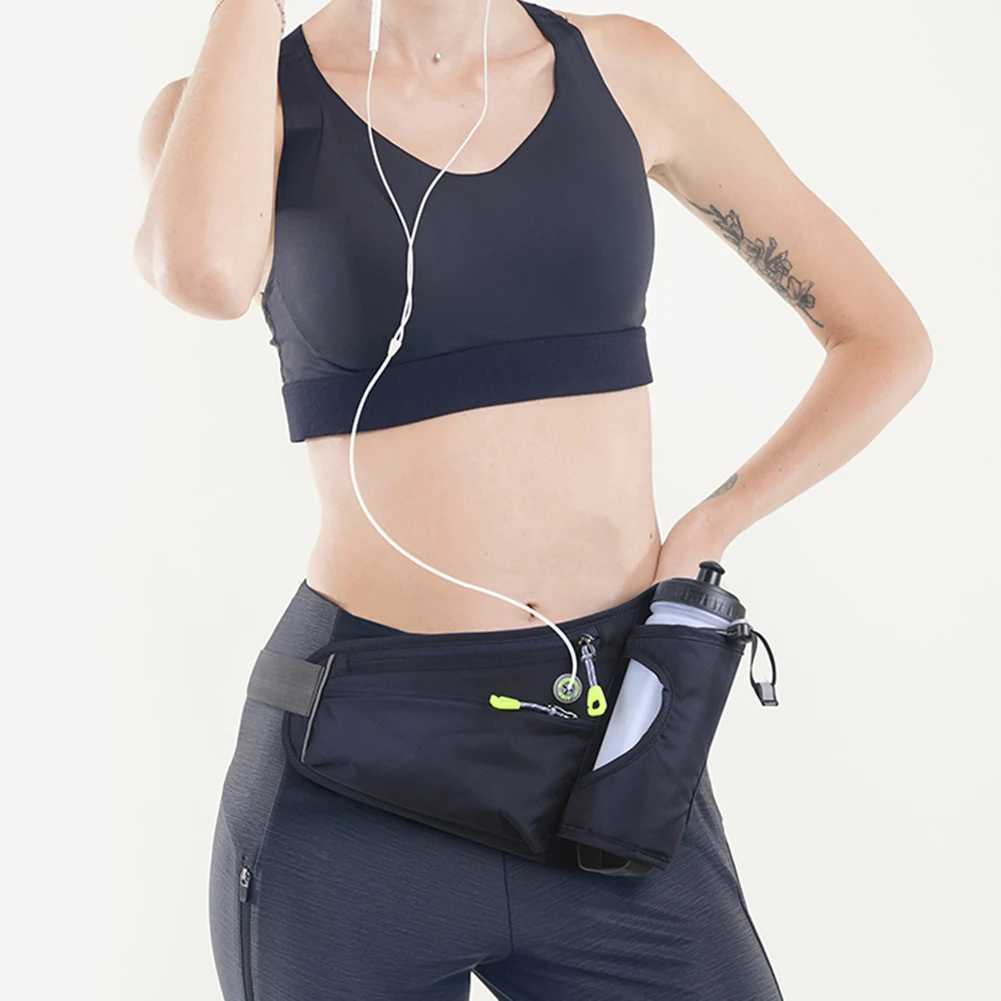 Sports waist bag large capacity hydration belt multifunctional water bottle holder waterproof bag for running bicycles Z250407