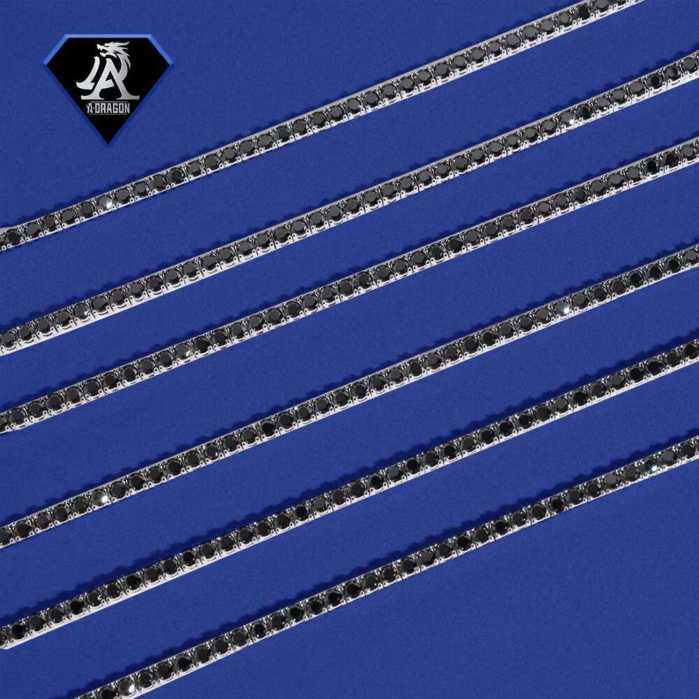 4mm VVS Moissanite Tennis Set Gold-Plated 925 Silver Iced Out Design Elegant Bracelet and Necklace Set Moissanite Tennis Set
