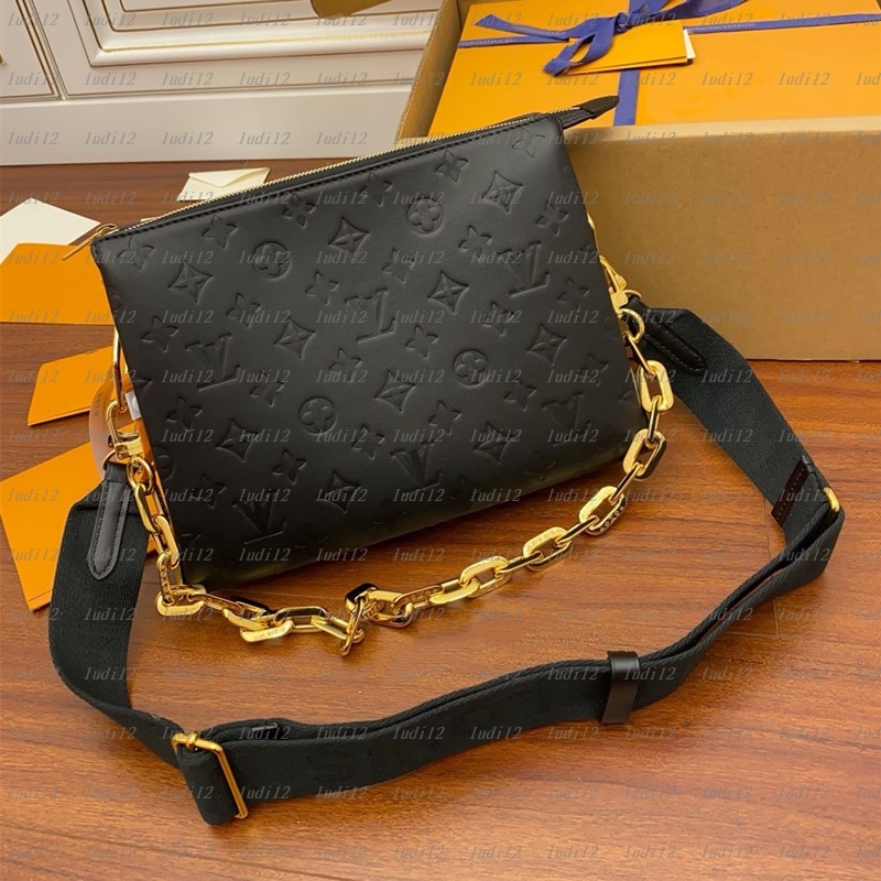 Real cowhide coussin bag Womens crossbody shoulder bag designer handbag mirror quality envelope bag Luxury embossing bags Removable shoulder strap tote wallet