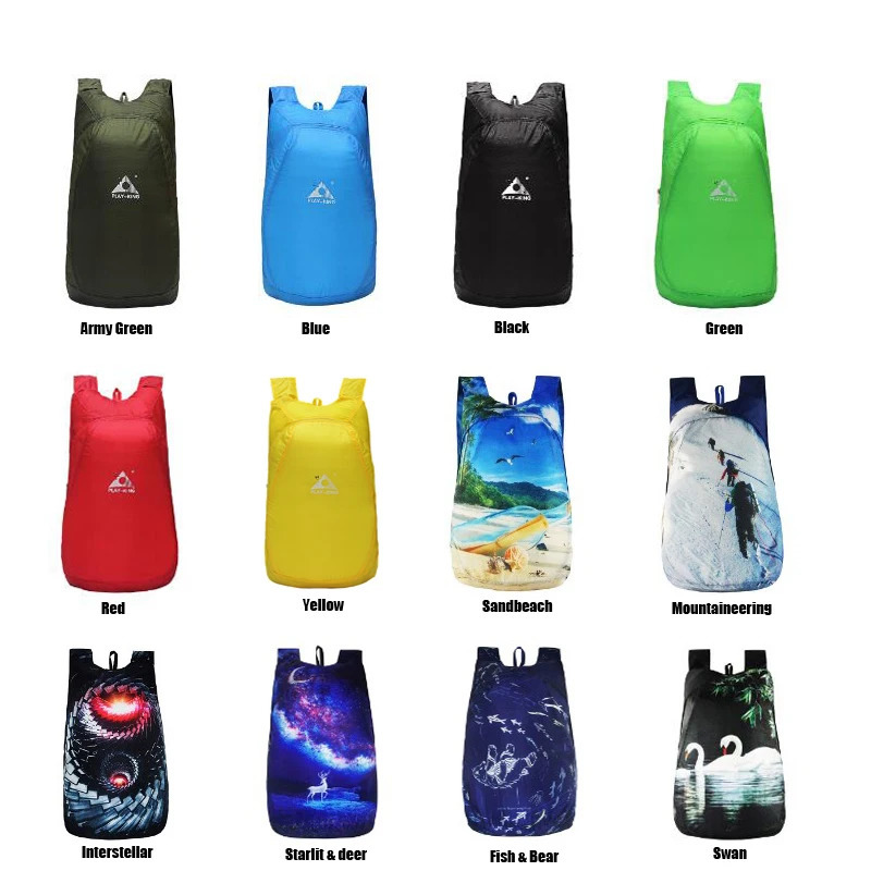 PLAYKING Outdoor Lightweight Nylon Foldable Backpack Travel Women Waterproof Ultralight Backpacks Folding bag Man Hiking 30L 250407