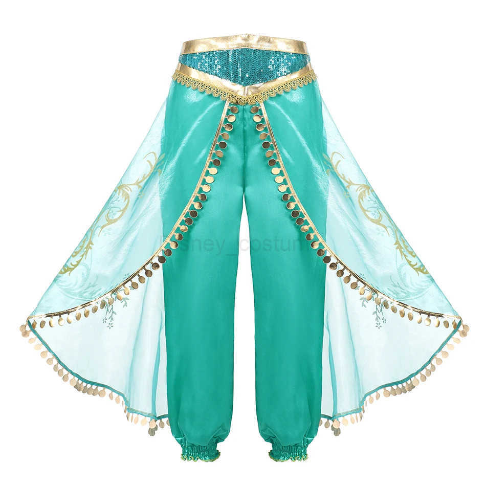 Disney Classic Princess Jasmine Costume for Girls Halloween Carnival Aladdin Cosplay Jasmine Party Clothing Kid Purim Dress Up X250408