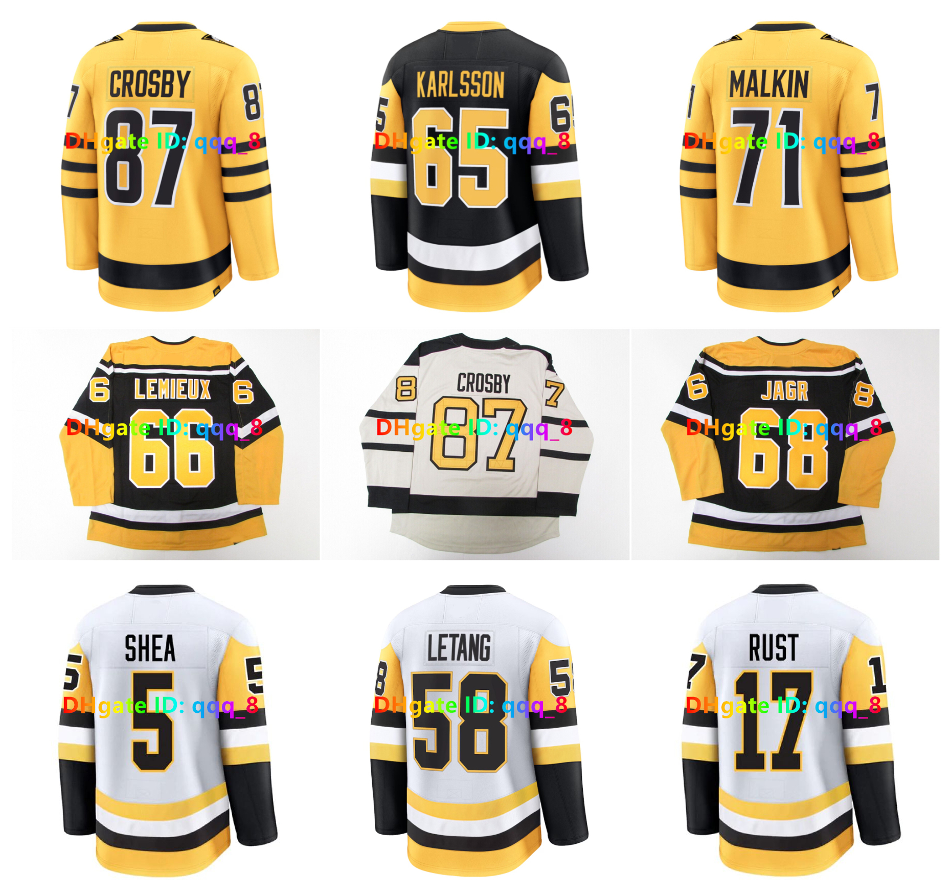 Sidney Crosby Evgeni Malkin Penguins Hockey Jerseys Lemieux Jaromir Jagr Bryan Rust Erik Karlsson Anthony Mantha Ryan Shea Kris Letang Dewar Tommy Novak Size S-3XL