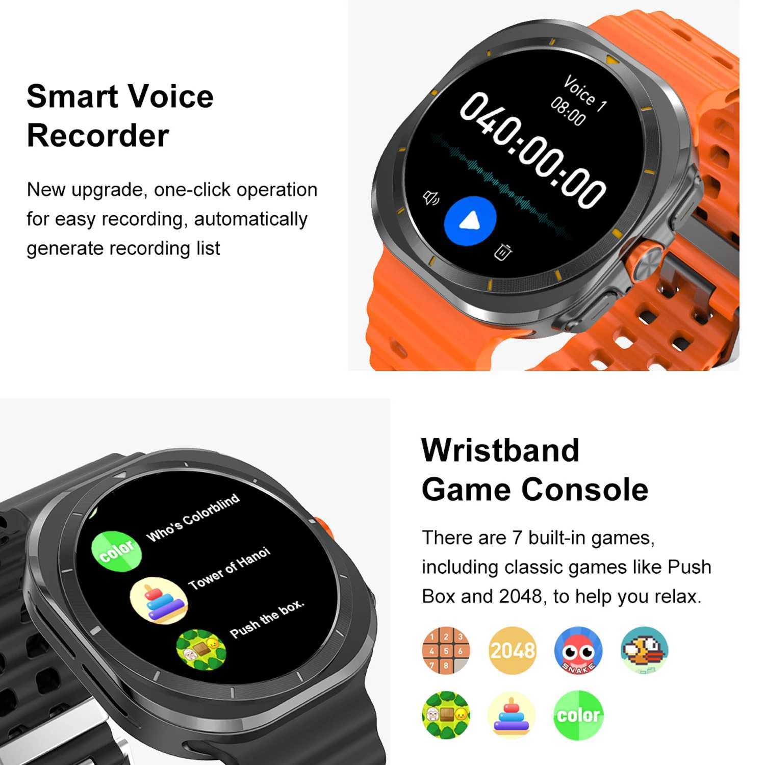 New Galaxy Watch 7 Ultra Smart Watch 32GB Memory 1.5-inch AMOLED Sn GPS NFC Fitness Tracker Health Smart Watch for MenXJ250408
