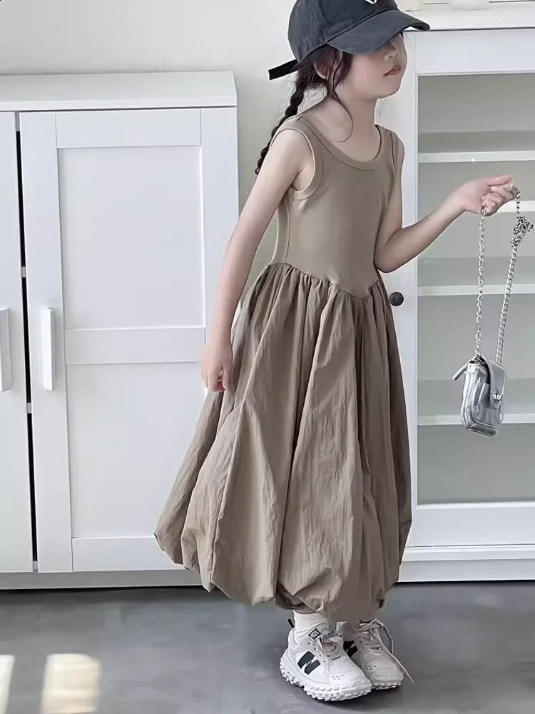 Summer Girls Fashionable Backless Baby Flower Bud Dress Children Sleeveless Tank Top Princess Dress 250408