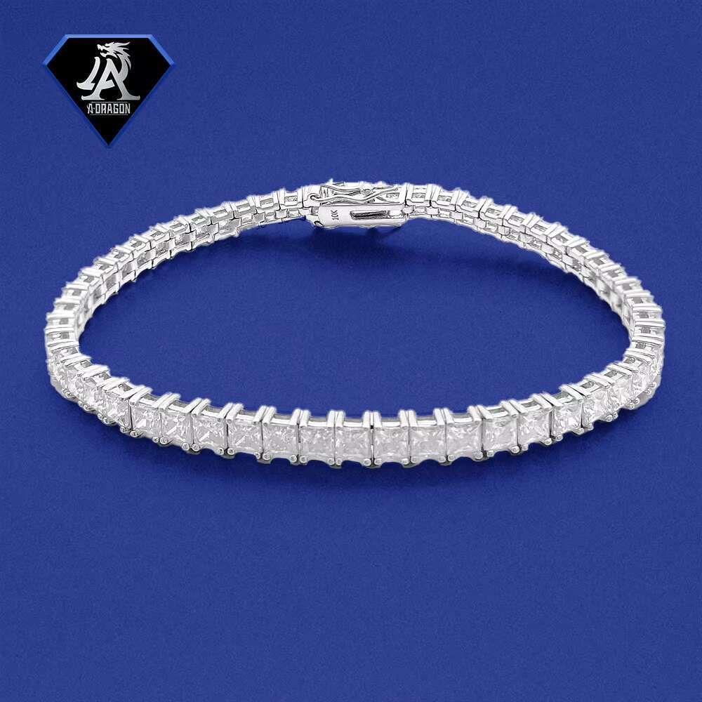 Sparkling VVS Moissanite Tennis Bracelet Gold-Plated 925 Silver Custom Engraved Luxury Jewelry Moissanite Tennis Bracelet