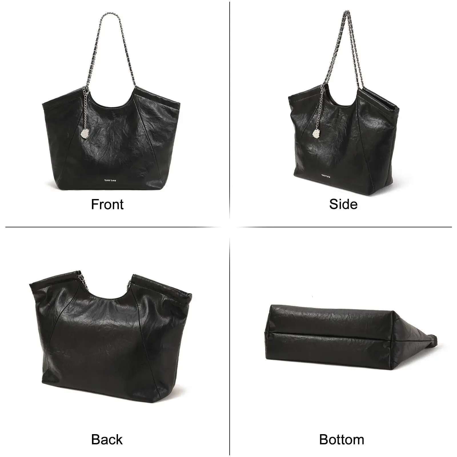TOUTOU Large Capacity Tote High-End And Fashionable Commuting Pleated Single Shoulder Armpit Bag Women Valentine Gift