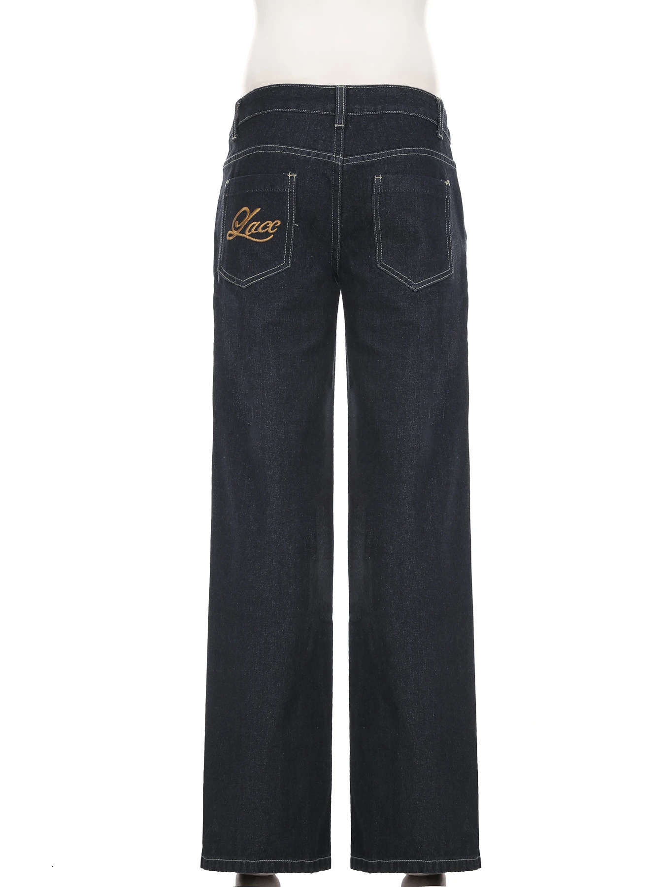 IAMSURE basic ultrathin ed straight jeans elegant Y2K casual solid low waisted pants for women fashionable streetwear 250407