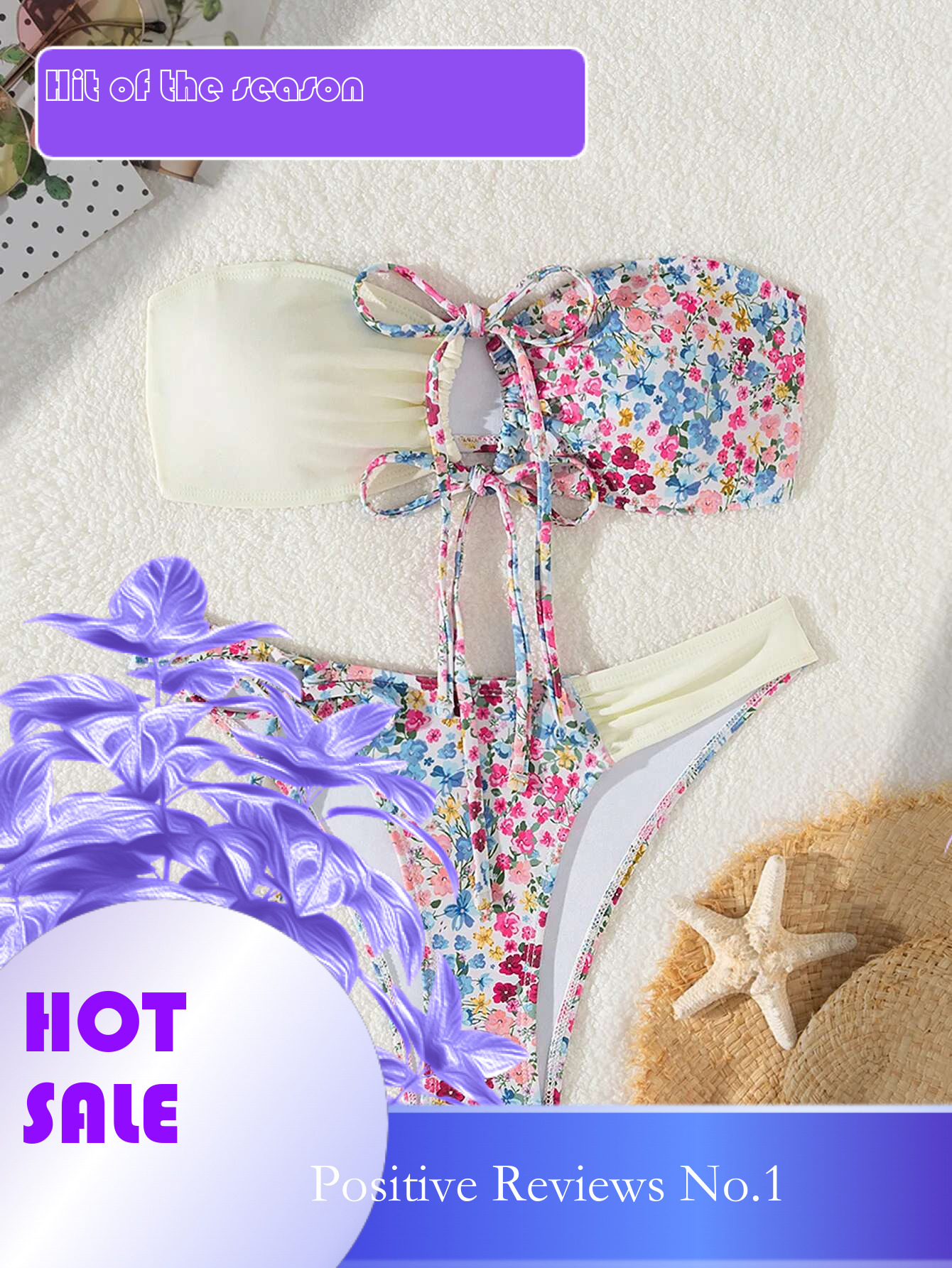 Dongdumaoyi Sexy Bandeau Bikini Women Pink Floral Print Patchwork Front Bow Push Up Micro Swimsuit Beach Bathing Suit Thong Swimwear