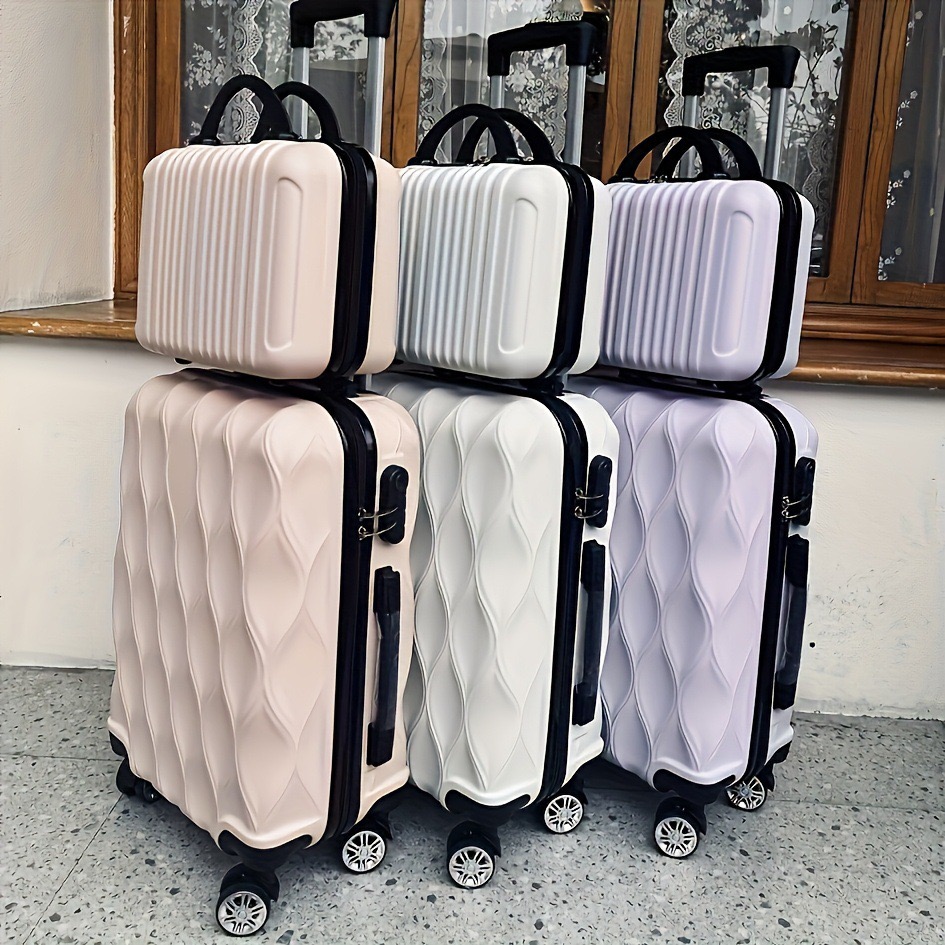 Suitcse Cabin box luggage boarding case pull rod box mother box 2piece set universal wheel embossed luggage set hard shell luggage set