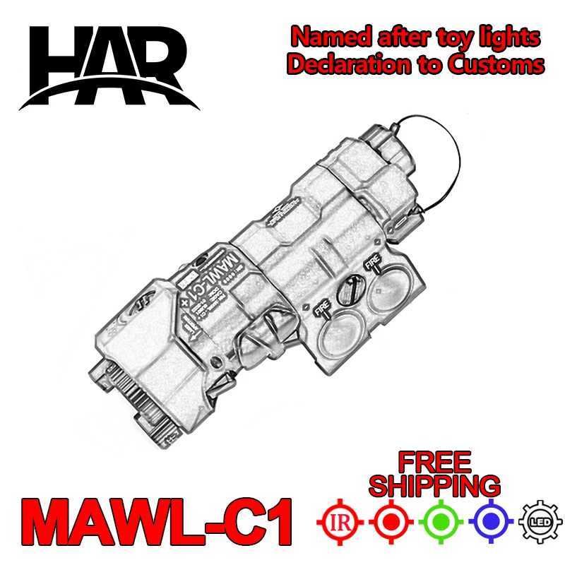 WADSN MAWL C1 Nylon Red Green Blue Laser MAWL-C1 Infrared Vision White Light Aiming Gun Weapon Dual Pull Switch 2.5MM SF Plug W250408