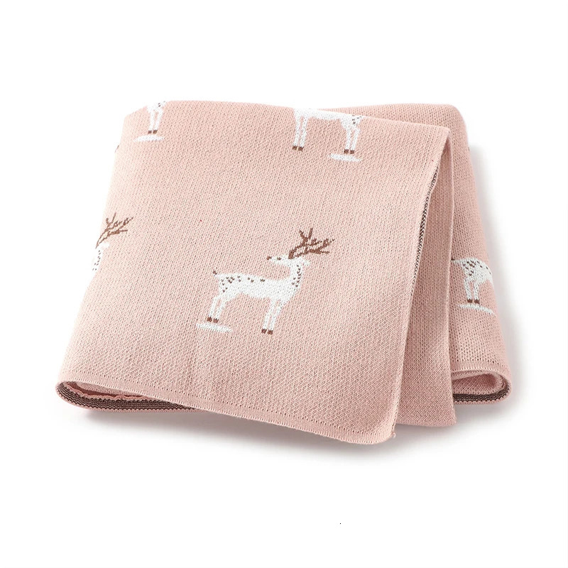 Reindeer Pattern 70 By 90 cm born Baby Boys Girls Security Blankets Light Baby 0-24 Months Infant Cotton Swaddle Blanket 250408