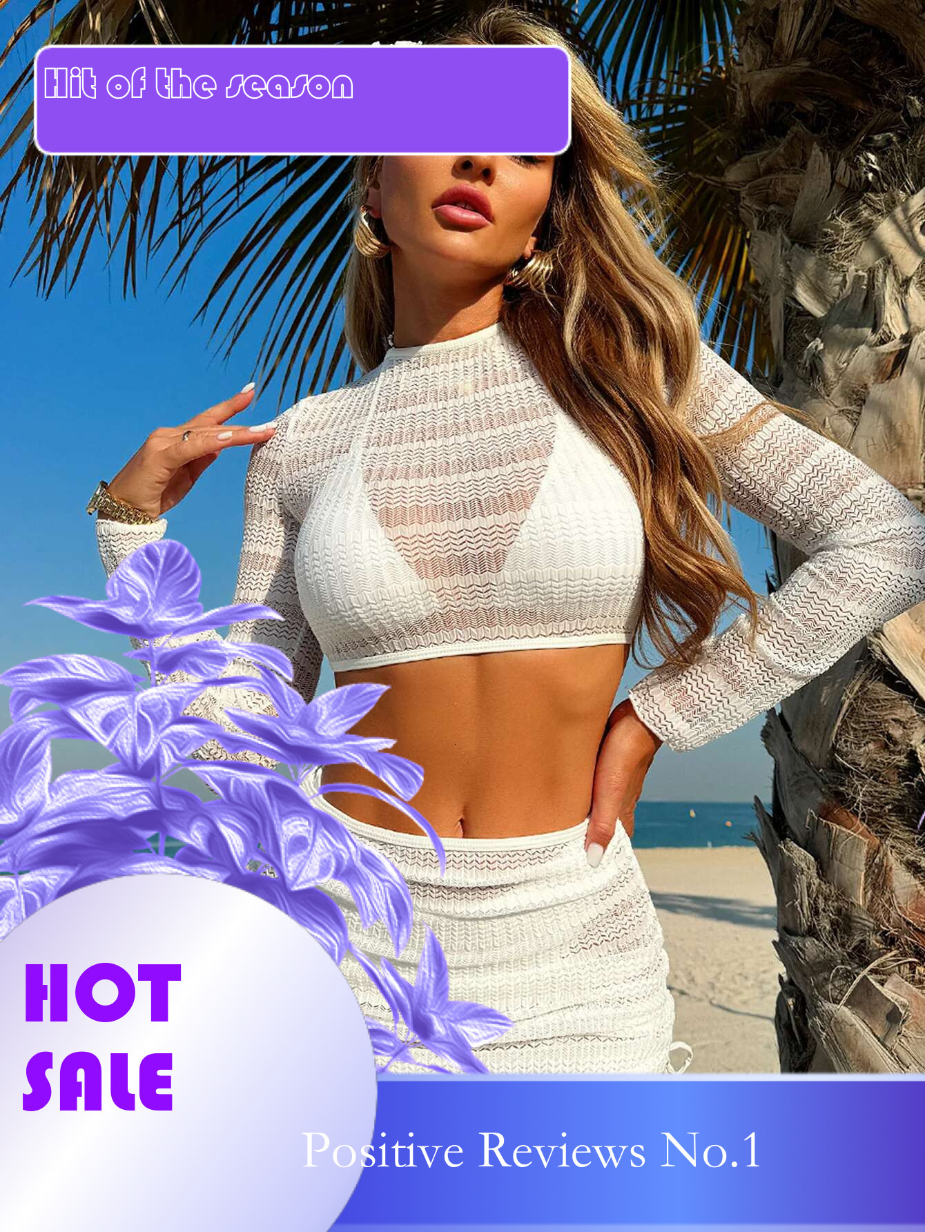 Dongdumaoyi Sexy Black White Bikini Women Mesh Long Sleeve Cover Up With Pleate Skirt Piece Swimsuit Bathing Suit Holiday Swimwear