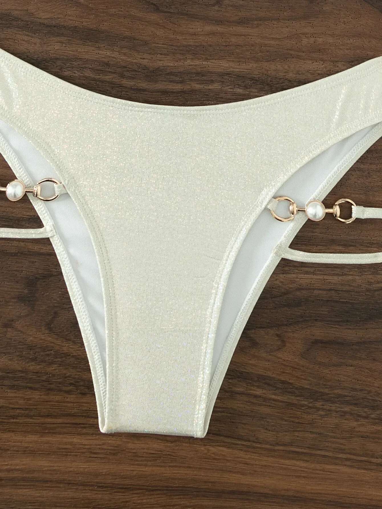 Dongdumaoyi Shiny Pearls Bikini Women Luxury White Brozing Push Up Micro Swimwear Bathing Suit High Waist Swimsuit Trajes De Ba O Mujer